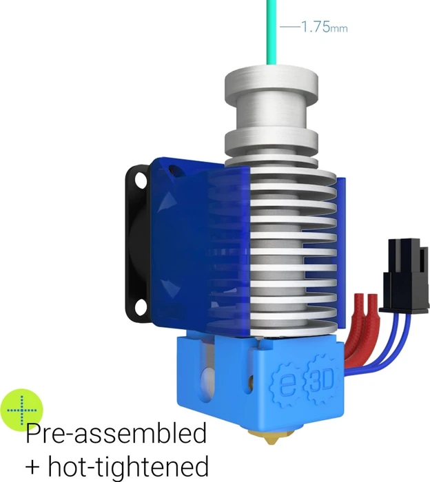 E3D Druckdüse V6 All-Metal Hotend Direct Drive - 1,75 mm, 24V vormontiert, 1.75mm