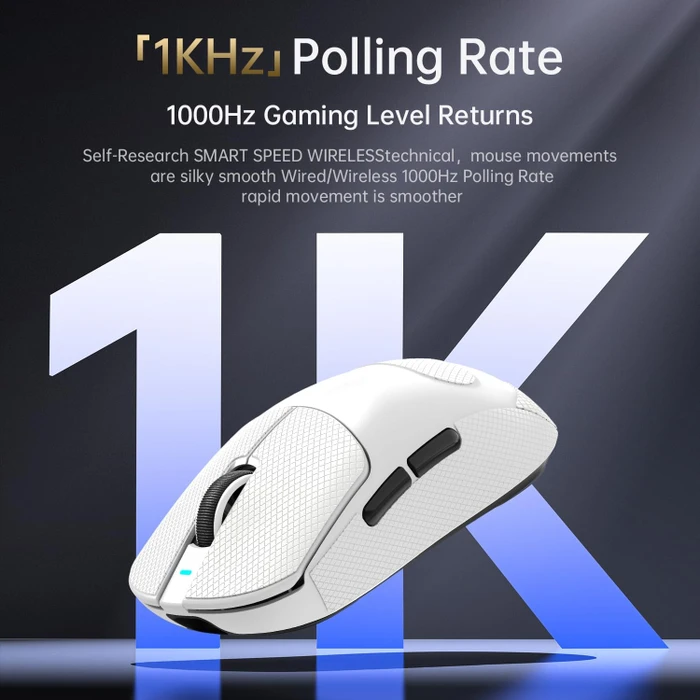 Attack Shark X8 Plus Tri-mode Wireless Gaming Mouse, weiß, inkl. Grip Tape, USB/Bluetooth