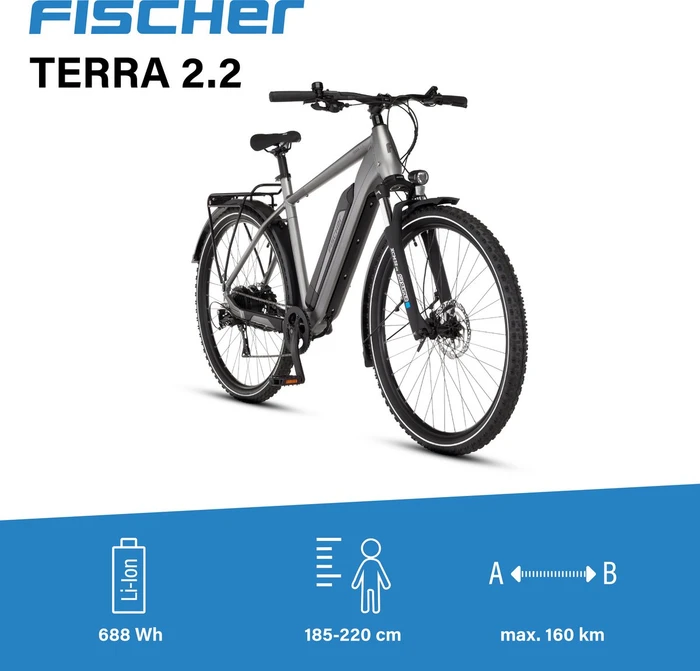 Fischer Terra 2.2 Active 688Wh smoke grey matt Modell 2025