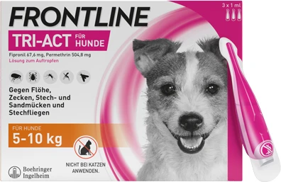 Frontline TRI-ACT für Hunde 5-10kg Lösung zum Auftropfen Einzeldosispipetten, 3 Stück