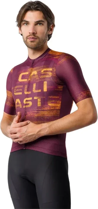 Castelli Stratus Logo Trikot kurzarm deep bordeaux/winter sky (Herren)