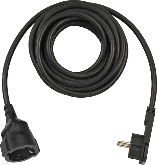 Brennenstuhl Verlängerungskabel mit Winkel-Flachstecker IP20 schwarz H05VV-F 3G1,5, 5m
