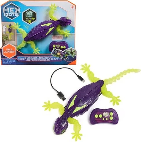 Spin Master Hex Bots Wall Crawler Gecko Glow in the Dark