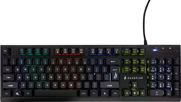 Verbatim SureFire KingPin X2 Gaming Keyboard, LEDs RGB, schwarz, USB, US