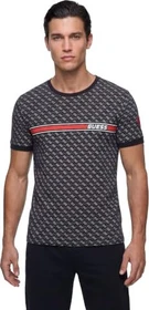Guess All Over Logo T-Shirt kurzarm schwarz (Herren)