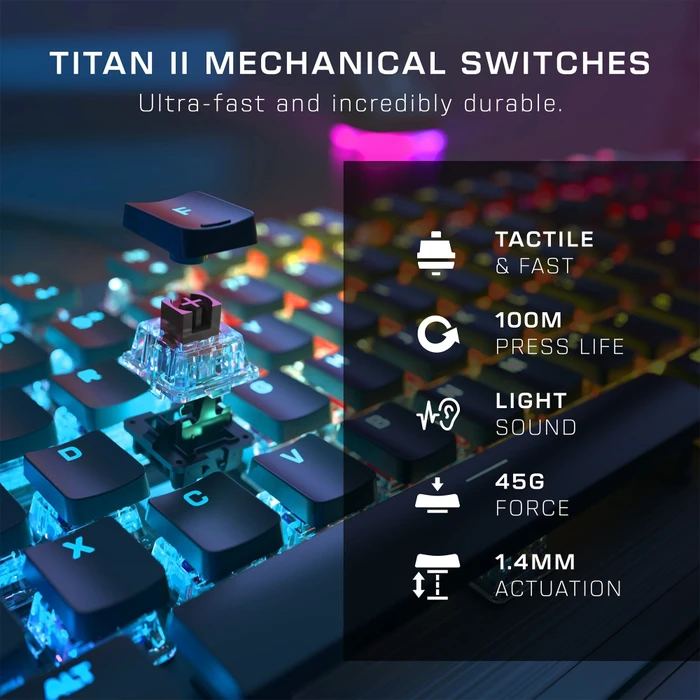 Turtle Beach Vulcan II, schwarz, LEDs RGB, TITAN II BROWN, USB, DE