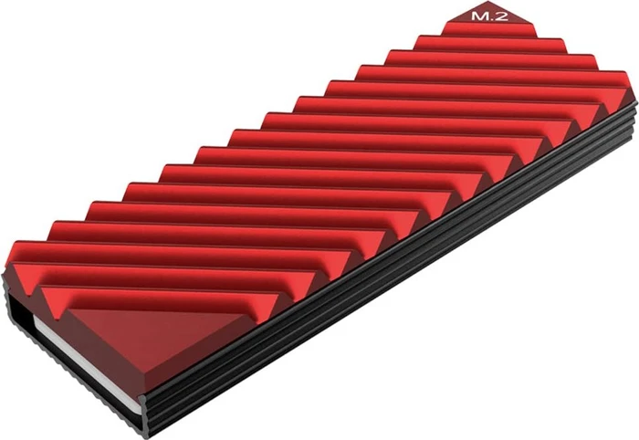 M.2 2280 Alu, doppelseitige Kühler, Klemmmontage, rot (verschiedene Markenbezeichnungen)