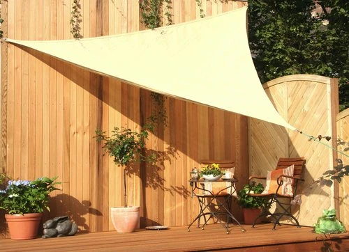 Floracord Sonnensegel dreieckig 500cm weizen-beige