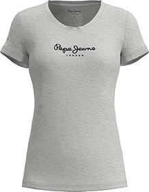 Pepe Jeans Logodruck Slim Fit T-Shirt kurzarm grey marl (Damen)