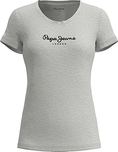 Pepe Jeans Logodruck Slim Fit T-Shirt kurzarm grey marl (Damen)