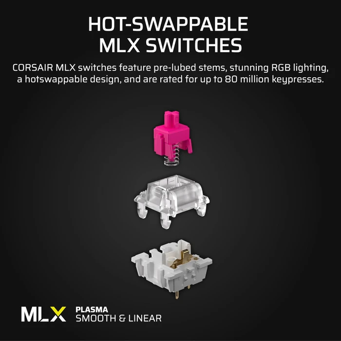 Corsair Vanguard 96, schwarz, LEDs RGB, MLX Plasma, USB, DE