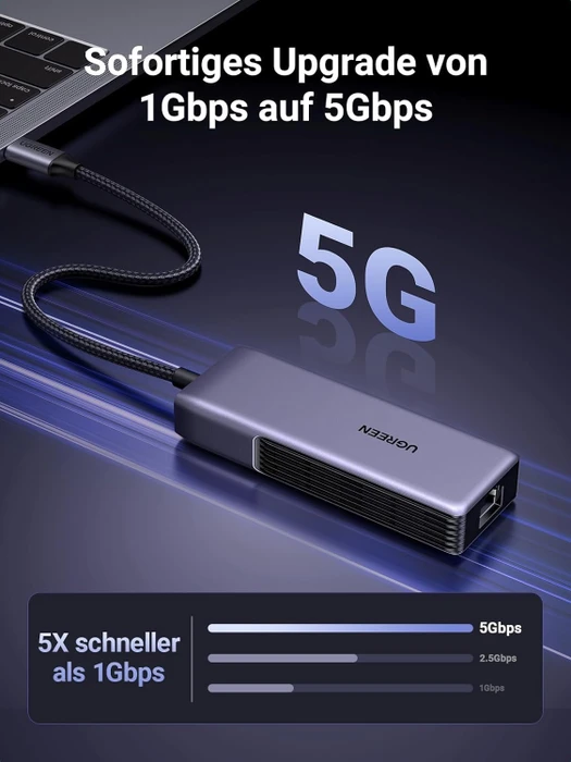 Ugreen USB-C 5G LAN Adapter, USB-C 3.1 [Stecker]
