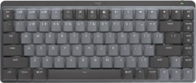 Logitech MX Mechanical Mini, Graphite, LEDs weiß, Logi Bolt, Kailh Choc V2 LOW PROFILE BLUE, USB/Bluetooth, US