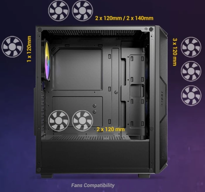 Antec AX61 Elite, schwarz, Glasfenster
