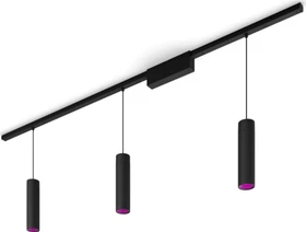 Philips Hue White and Color Ambiance Basis Perifo Schienensystem für die Decke gerade mit 3 Pendelleuchten schwarz