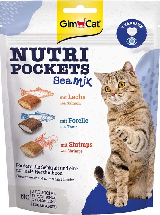 Gimborn GimCat Nutri Pockets - Sea MIX Lachs/Forelle/Shrimps, 750g (5x 150g)