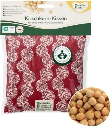 Grünspecht Kirschkern-Kissen 19 x 19cm Wärmekissen rot