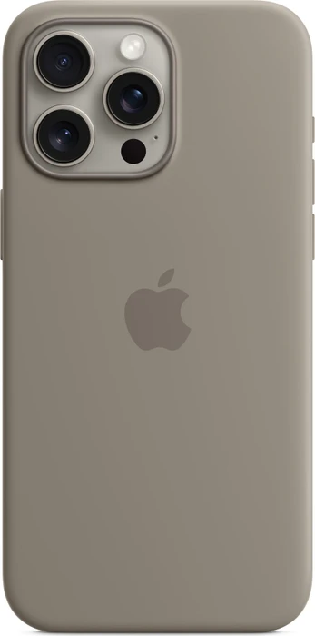 Apple Silikon Case mit MagSafe für iPhone 15 Pro Max tonbraun