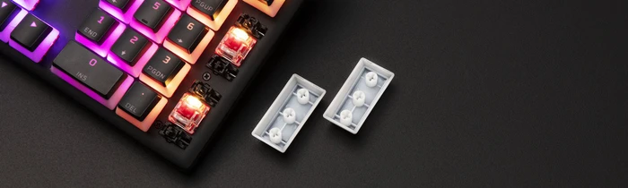 HP HyperX Pudding Keycaps, Kunststoff (PBT) Double-Shot, schwarz, 104 Tasten, ANSI-US