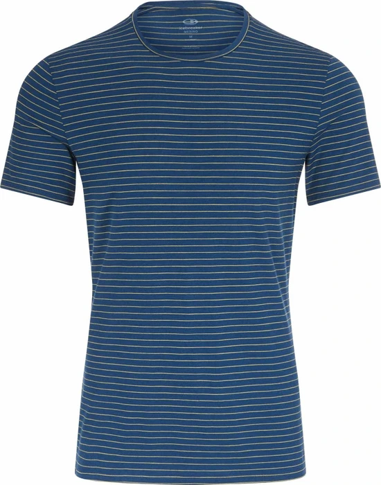 Icebreaker Anatomica Crewe Funktionsshirt kurzarm prussian blue/ginger stripe (Herren)