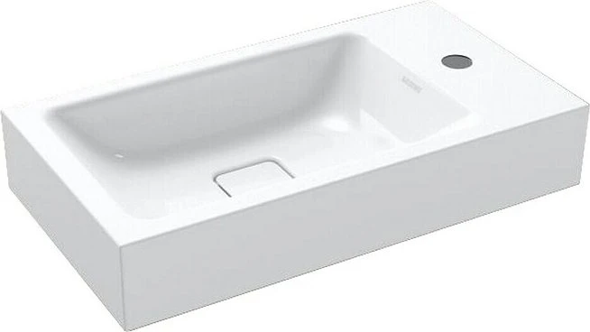 Kaldewei Cono 3073 Wandwaschtisch 55x30x10cm, mit Hahnloch links, alpinweiß (908006013001)
