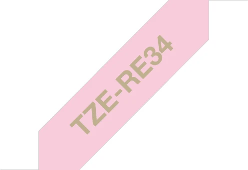 Brother TZe-RE34 Beschriftungsband, 12mm, gold/rosa