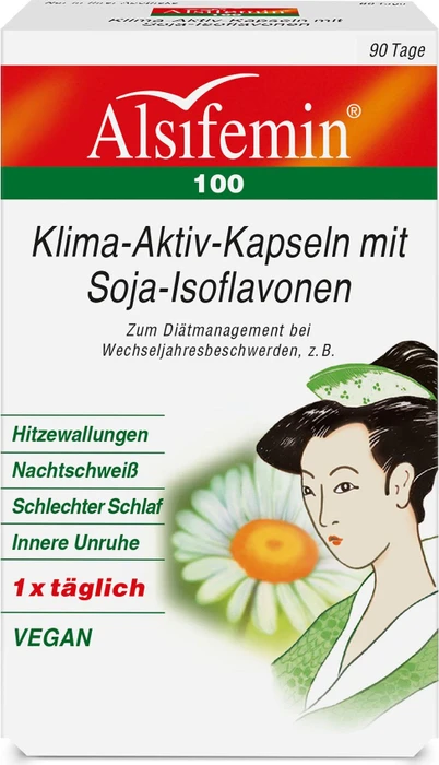 Alsifemin 100 Klima-Aktiv-Kapseln mit Soja-Isoflavonen Kapseln, 90 Stück