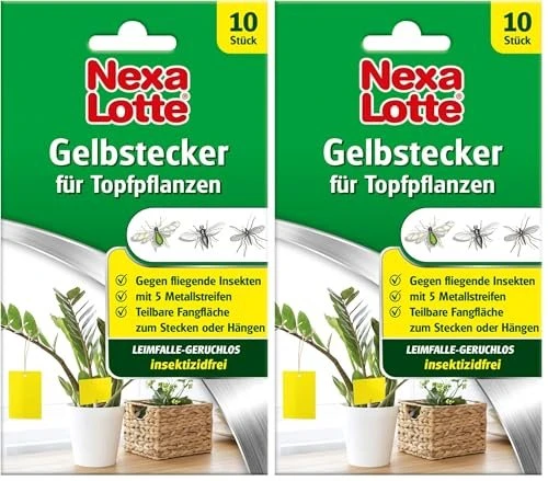 Evergreen Garden Care Nexa Lotte Gelbstecker für Topfpflanzen, 10 Stück