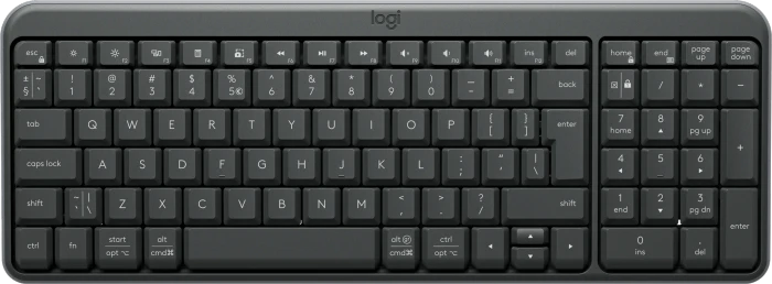 Logitech K250 Compact Wireless Keyboard, Graphite, Bluetooth, US