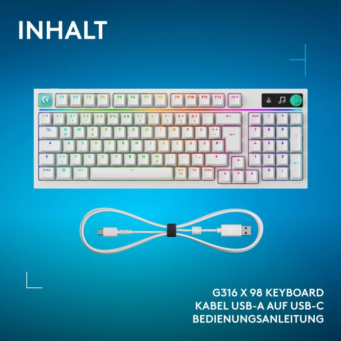 Logitech G316 X 98, weiß, Tactile Switch, USB, ES