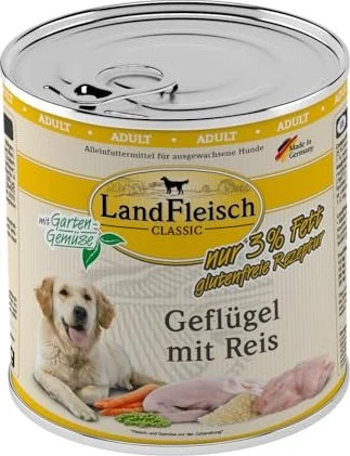 LandFleisch Pur mit Geflügel und Reis, 800g