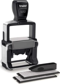 trodat professional 4.0 5253 Typomatic Textstempel zum Selbersetzen, 49x28mm, silber/schwarz