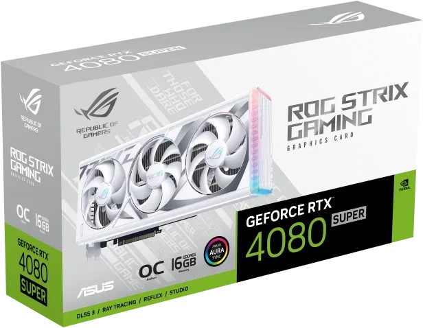 ASUS ROG Strix GeForce RTX 4080 SUPER White OC, ROG-STRIX-RTX4080S-O16G-WHITE, 16GB GDDR6X, 2x HDMI, 3x DP