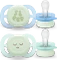 Philips Avent SCF075/18 ultra start Nighttime Beruhigungsschnuller, 0-2M, Silikon, blau/grün, 2 Stück Vorschaubild