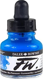 Daler Rowney FW Acrylic Ink fluorescent blue, 29.5ml