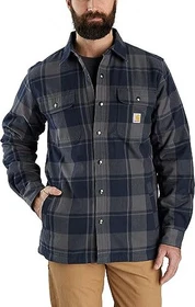 Carhartt Relaxed Fit Heavyweight Flannel Sherpa Lined Hemd langarm navy (Herren)