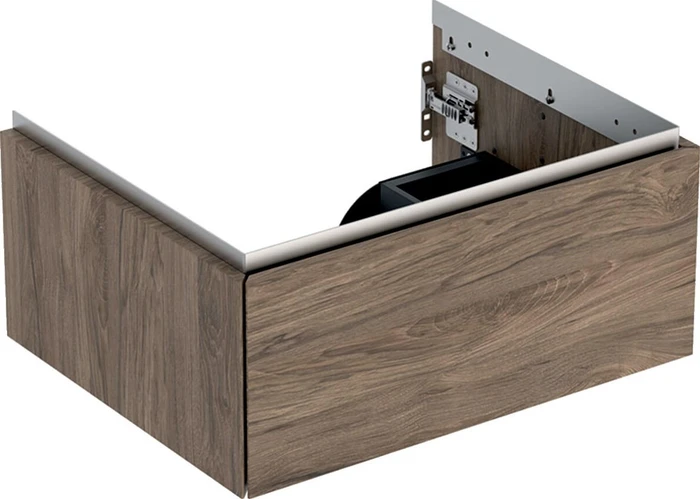 Geberit ONE Unterschrank für Waschtisch, mit einer Schublade, 60cm, Nussbaum hickory/Melamin Holzstruktur