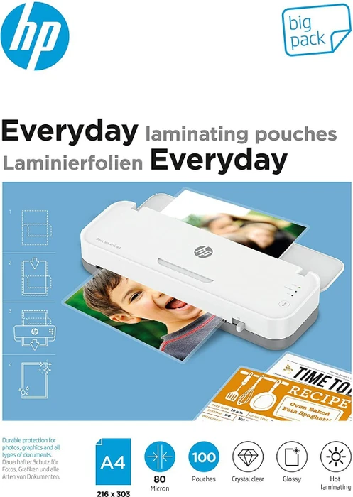 HP Laminierfolien Everyday, A4, 2x 80µm, 100 Stück