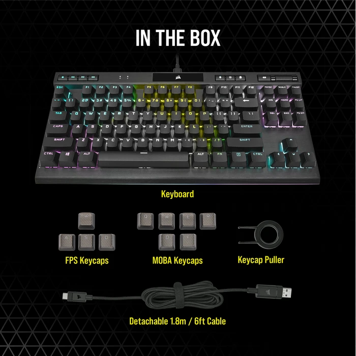 Corsair Gaming K70 RGB TKL - Champion Series, MX RGB RED, USB, ND