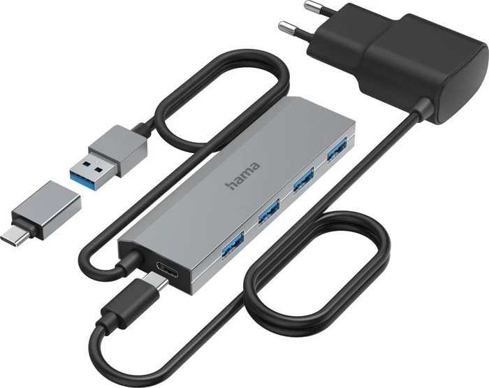 Hama USB Hub, 4x USB-A 3.0, USB-A/USB-C 3.0 [Stecker]