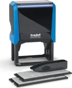 trodat printy 4927 Typomatic Textstempel zum Selbersetzen, 60x40mm, schwarz/blau
