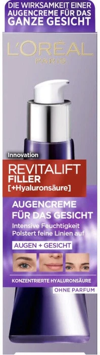 L'Oréal Revitalift Filler Hyaluronsäure Augen + Gesicht, 30ml
