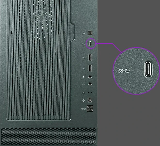 MSI MAG Vampiric 300R Midnight Green, Glasfenster