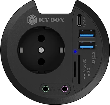RaidSonic Icy Box IB-HUB1430-CR Tisch-Hub, Dual-Slot-Cardreader, 1x USB-C 3.0, 2x USB-A 3.0, USB-A 3.0 [Stecker]