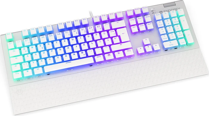 Endorfy Omnis Pudding, Onyx White, PBT, LEDs RGB, Kailh BROWN, USB, DE