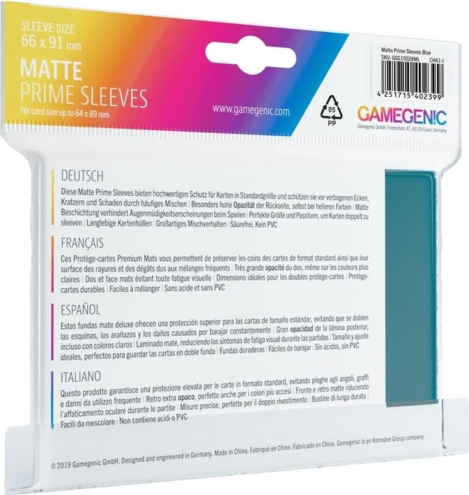 Gamegenic Matte Prime Sleeves blau, 100 Stück (GGS10028ML)