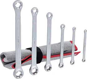 KS Tools Torx E Doppelringschlüssel Schraubenschlüsselsatz inkl. Tasche, 6-tlg.