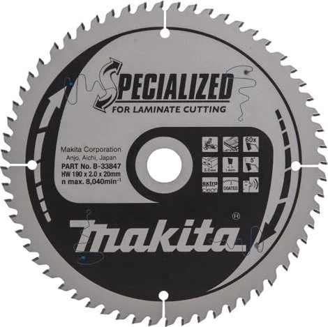 Makita Specialized Kreissägeblatt 60Z, 190x2x20mm, 1 Stück