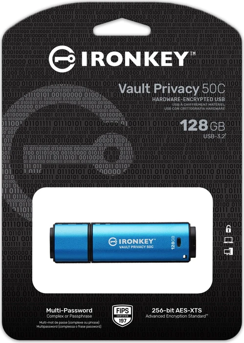 Kingston IronKey Vault Privacy 50C 128GB, USB-C, USB 3.2 Gen 1×1