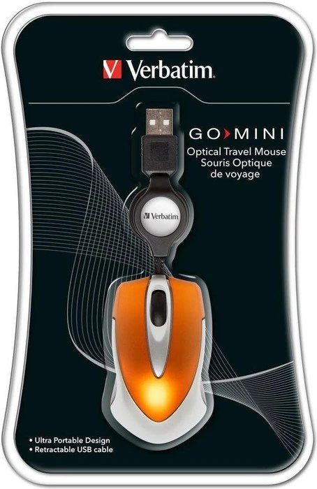 Verbatim Go Mini Optical Travel Mouse orange, USB